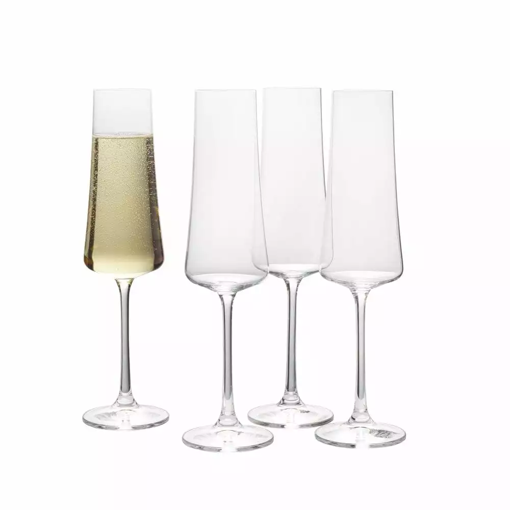 Hot Sale ❤️ Mikasa® Aline Set of 4 Flute Glasses 😀 3 Hot Sale ❤️ Mikasa® Aline Set of 4 Flute Glasses 😀