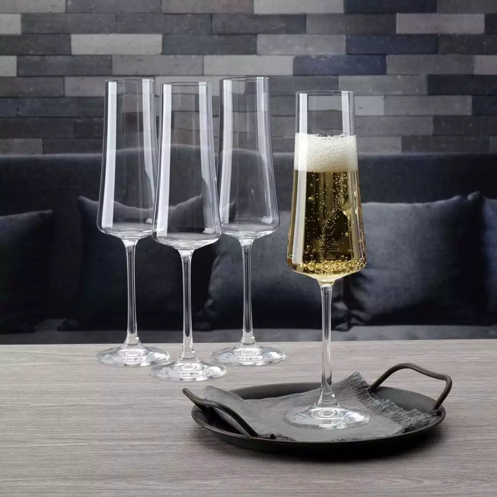 Hot Sale ❤️ Mikasa® Aline Set of 4 Flute Glasses 😀 4 Hot Sale ❤️ Mikasa® Aline Set of 4 Flute Glasses 😀 - Image 2