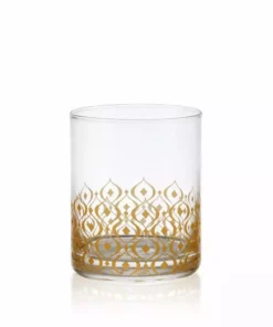 Budget 🥰 Mikasa® Art Deco Set of 4 Gold Double Old Fashioned Whiskey Glasses 😀 -Hot Sale barware Store art deco set of 4 gold double old fashioned glasses 5275051 6