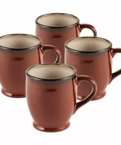 Wholesale ✨ Gourmet Basics® Belmont Set of 4 Red Mugs 😍