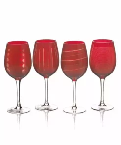 Brand new 😀 Mikasa® Cheers® Ruby Set of 4 Wine Glasses ⭐