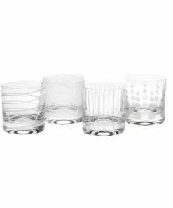 Promo ⭐ Mikasa® Cheers® Set of 4 Double Old Fashioned Whiskey Glasses ⌛