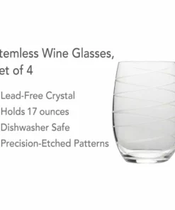 Best Pirce 🔥 Mikasa® Cheers® Set of 4 Stemless Wine Glasses 🔥 -Hot Sale barware Store cheers set of 4 stemless wine glasses 5095528 3