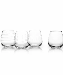 Promo 👍 Mikasa® Cheers® Set of 4 Stemless Wine Glasses 🤩