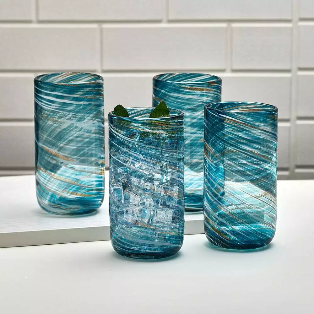 Top 10 👍 Mikasa® Color Swirl Set of 4 Highball Glasses 😀 4 Top 10 👍 Mikasa® Color Swirl Set of 4 Highball Glasses 😀 - Image 2