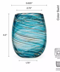 Discount 😀 Mikasa® Color Swirl Set of 4 Stemless Wine Glasses 🥰 -Hot Sale barware Store color swirl set of 4 stemless wine glasses 5294219 3