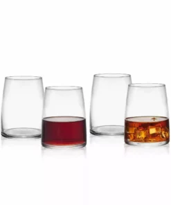 New 😉 Mikasa® Cora Set of 4 Double Old Fashioned Whiskey Glasses ✔️