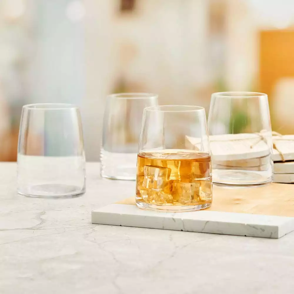 New 😉 Mikasa® Cora Set of 4 Double Old Fashioned Whiskey Glasses ✔️ 4 New 😉 Mikasa® Cora Set of 4 Double Old Fashioned Whiskey Glasses ✔️ - Image 2
