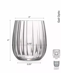 New 💯 Mikasa® Gail Optic Set of 4 Double Old Fashioned Whiskey Glasses 🎁 -Hot Sale barware Store gail optic set of 4 double old fashioned whiskey glasses 5289437 4
