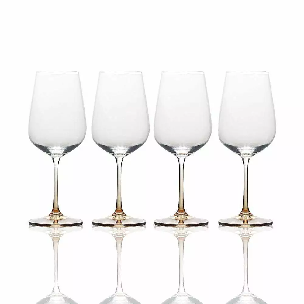 Best Pirce 👍 Mikasa® Gianna Ombre Amber Set of 4 White Wine Glasses 🎉 3 Best Pirce 👍 Mikasa® Gianna Ombre Amber Set of 4 White Wine Glasses 🎉