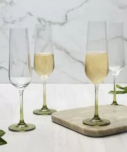 Hot Sale barware Store -Hot Sale barware Store gianna ombre sage set of 4 flute glasses 5289780 2