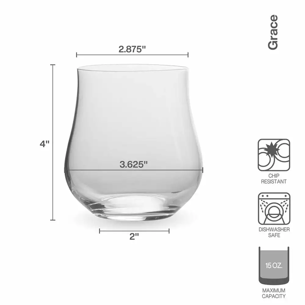 Cheap 👏 Mikasa® Grace Set of 4 Double Old Fashioned Whiskey Glasses ✨ 6 Cheap 👏 Mikasa® Grace Set of 4 Double Old Fashioned Whiskey Glasses ✨ - Image 4