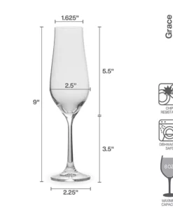 New ⭐ Mikasa® Grace Set of 4 Champagne Flute Glasses 👍 -Hot Sale barware Store grace set of 4 flute glasses 5290406 4