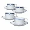 Deals 🤩 Mikasa® Jet Set Blue Set of 4 Tea Cups and Saucers 😍 -Hot Sale barware Store jet set blue set of 4 tea cups and saucers K85132194 1