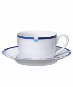 Deals 🤩 Mikasa® Jet Set Blue Set of 4 Tea Cups and Saucers 😍 -Hot Sale barware Store jet set blue set of 4 tea cups and saucers K85132194 3