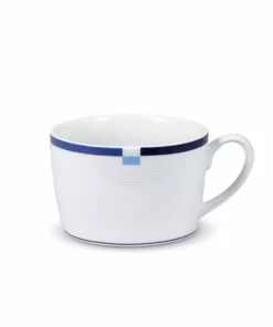 Deals 🤩 Mikasa® Jet Set Blue Set of 4 Tea Cups and Saucers 😍 -Hot Sale barware Store jet set blue set of 4 tea cups and saucers K85132194 4