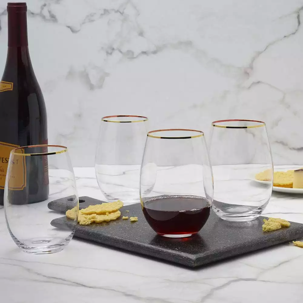 Buy 👍 Mikasa® Julie Gold Set of 4 Stemless Wine Glasses ⭐ 4 Buy 👍 Mikasa® Julie Gold Set of 4 Stemless Wine Glasses ⭐ - Image 2