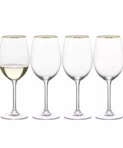 Cheap 👏 Mikasa® Julie Gold Set of 4 White Wine Glasses 🌟