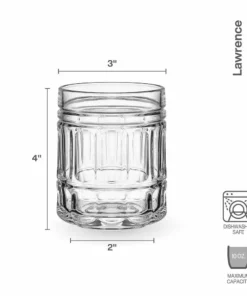 New 🤩 Mikasa® Lawrence Set of 4 Double Old Fashioned Whiskey Glasses 🥰 -Hot Sale barware Store lawrence set of 4 double old fashioned whiskey glasses 5294032 4