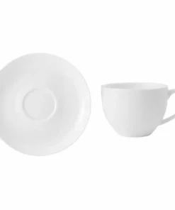 New 😍 Mikasa® Lucerne White Tea Cup and Saucer 😉 -Hot Sale barware Store lucerne white tea cup and saucer 5292752 2