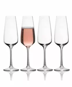 Deals 💯 Mikasa® Melody Set of 4 Champagne Flute Glasses 🔔