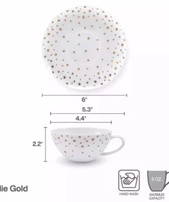 Flash Sale 👍 Mikasa® Millie Gold Set of 4 Cups and Saucers 😀 -Hot Sale barware Store millie gold set of 4 cups and saucers 5289326 4