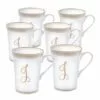 Cheap 🔥 Mikasa® Set of 6 Monogram J Gold Mugs ❤️ -Hot Sale barware Store set of 6 mongram j gold mugs 5203328K 1