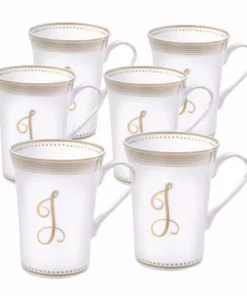Cheap 🔥 Mikasa® Set of 6 Monogram J Gold Mugs ❤️