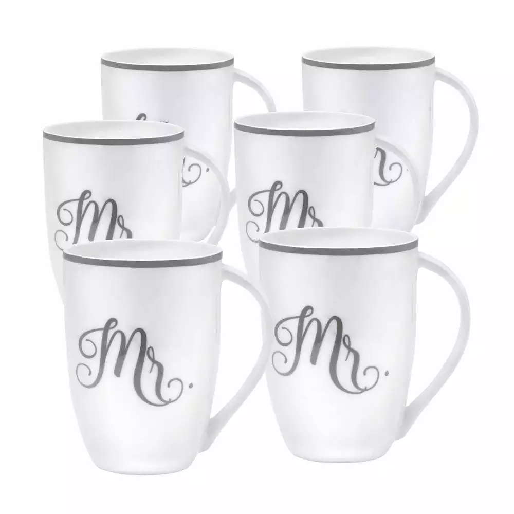 Outlet ❤️ Mikasa® Set of 6 Mr Platinum Mugs ⭐ 3 Outlet ❤️ Mikasa® Set of 6 Mr Platinum Mugs ⭐