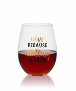Brand new 🎉 Mikasa® Double Wall Mug and Stemless Wine Glass Set of 2, Caffeine Wine Sentiment ⌛ -Hot Sale barware Store stemless set of 2 caffeine wine glass and glass mug 5281857 4