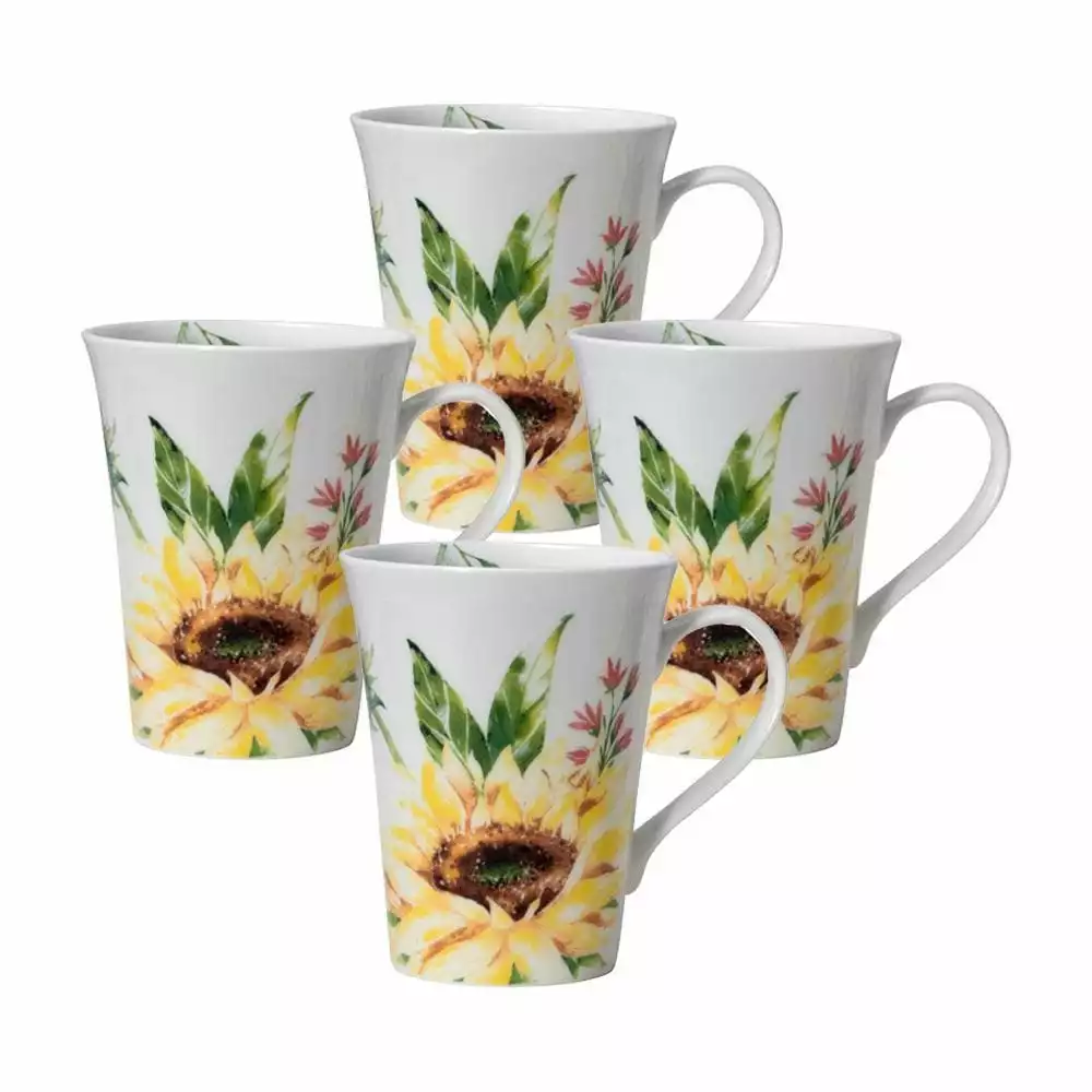 Deals 👏 Mikasa® Sunflower Set of 4 Mugs 😉 3 Deals 👏 Mikasa® Sunflower Set of 4 Mugs 😉