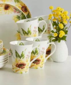 Deals 👏 Mikasa® Sunflower Set of 4 Mugs 😉 6 Deals 👏 Mikasa® Sunflower Set of 4 Mugs 😉 -Hot Sale barware Store sunflower set of 4 mugs K45285887 4