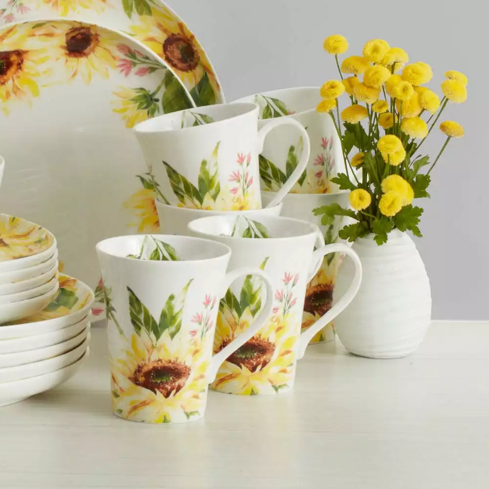 Deals 👏 Mikasa® Sunflower Set of 4 Mugs 😉 4 Deals 👏 Mikasa® Sunflower Set of 4 Mugs 😉 - Image 2