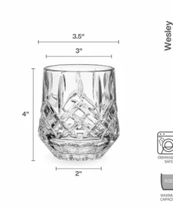 Cheap 🛒 Mikasa® Wesley Set of 4 Double Old Fashioned Whiskey Glasses 😀 -Hot Sale barware Store wesley set of 4 double old fashioned whiskey glasses 5294200 4